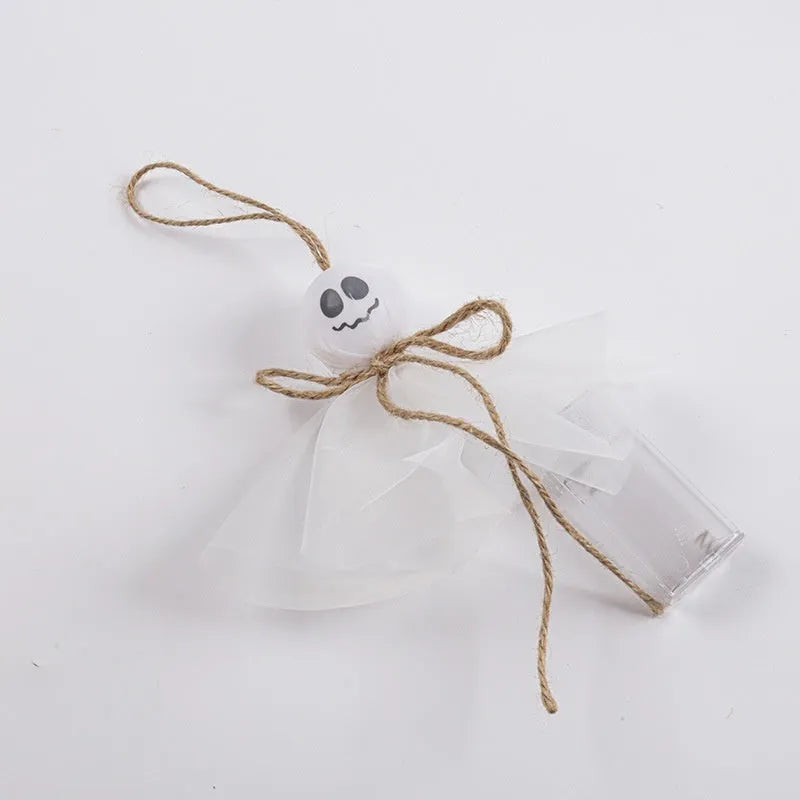 Halloween ghost LED lighting chain with colourful bulbs and battery box