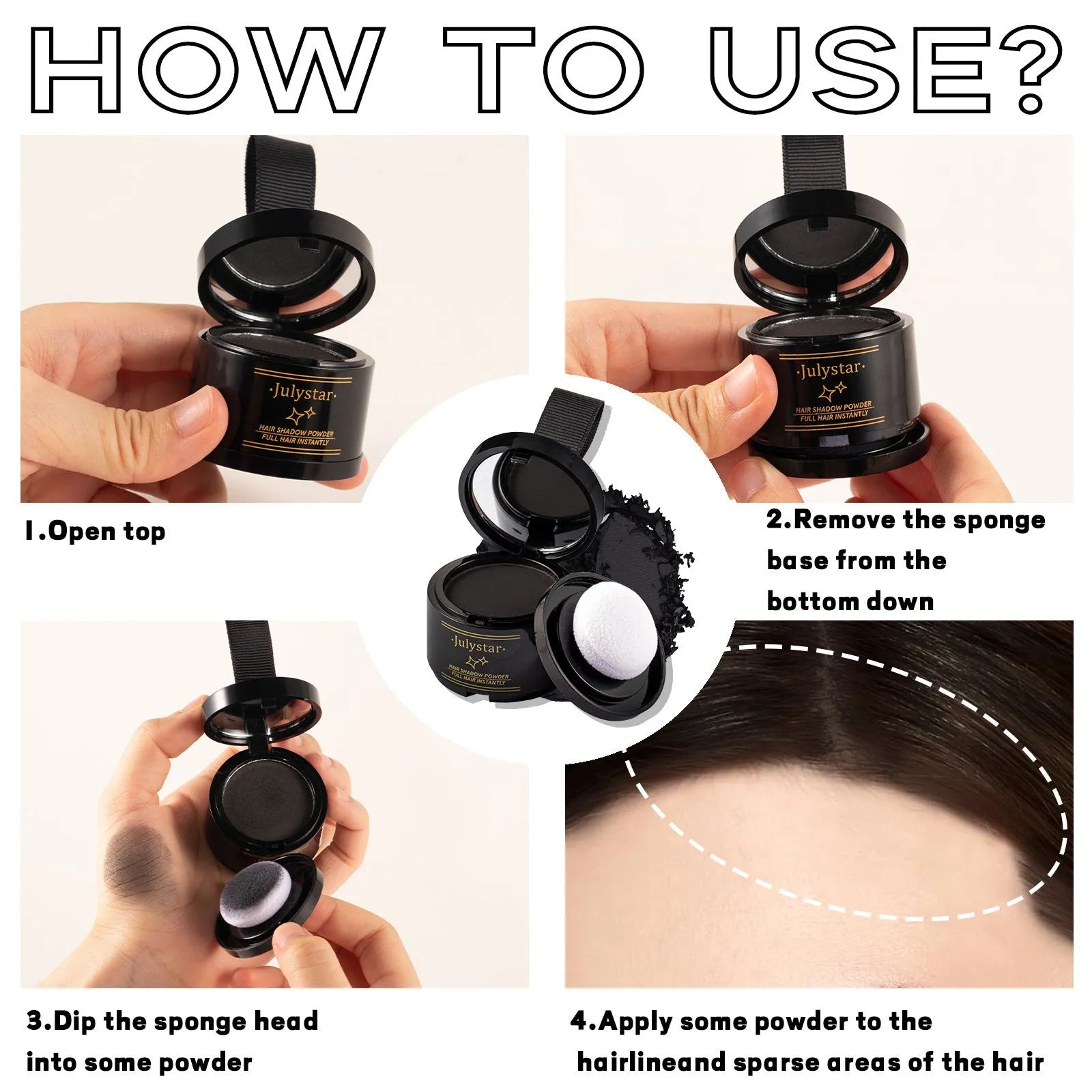 Hairline powder compact in 4g with four colour options for nose shadow contouring and filling