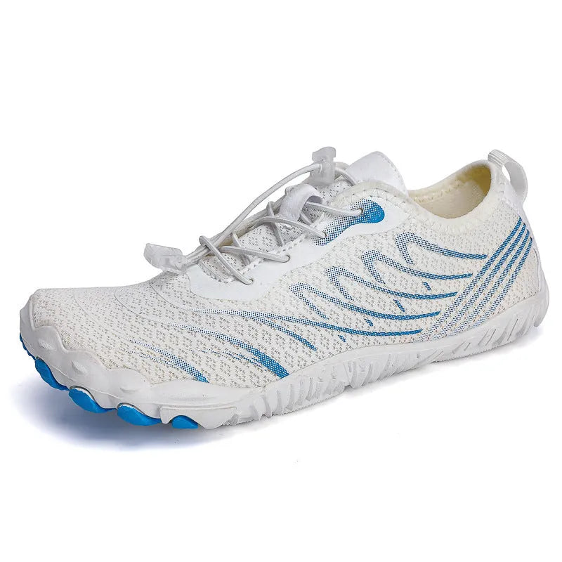 Quick-drying breathable wading shoes with mesh upper and non-slip rubber sole for outdoor fishing and climbing