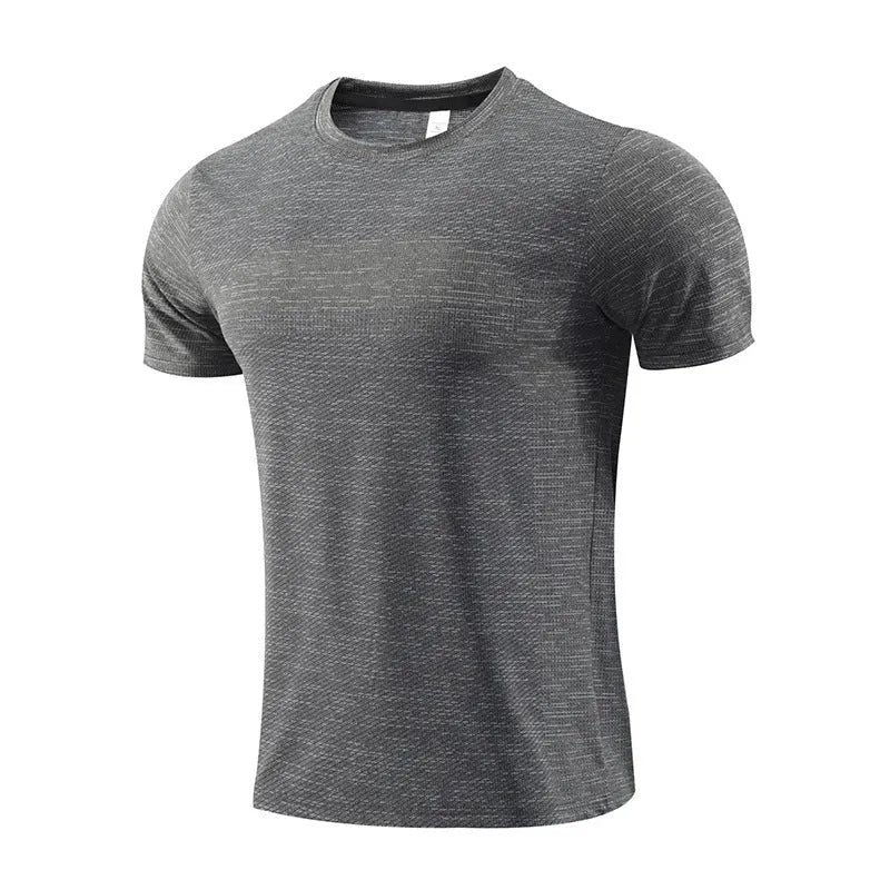 Men's short sleeve sport t-shirt in polyester spandex for running and basketball