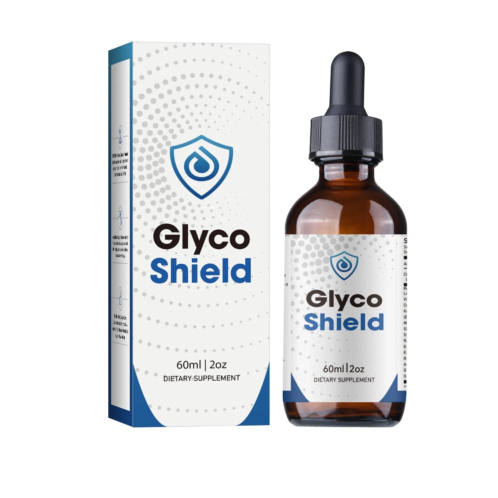 60ml bottle of dietary supplement drops for men with three-year shelf life