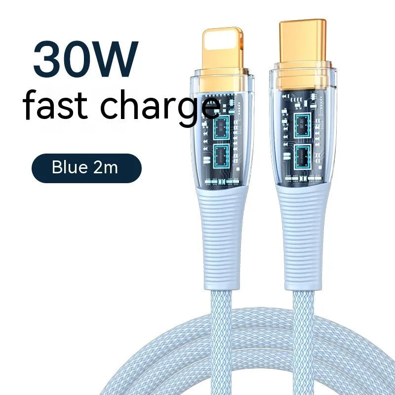 Low temperature fast charging Type-C data cable, woven braided, in black 1.2m length