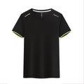 A round neck short sleeve sports T-shirt on a hanger, shown in peacock blue colour.