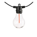 5 metre waterproof outdoor string lights with transparent case and 10 LED bulbs for wedding and garden decoration