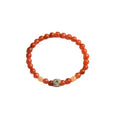 Natural Nanhong agate and beeswax bead zodiac constellation bracelet in 6mm and 8mm sizes.