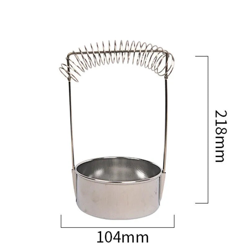 Silver stainless steel oil painting pen washer with spring brush clamp and leak-proof plug for brush cleaning