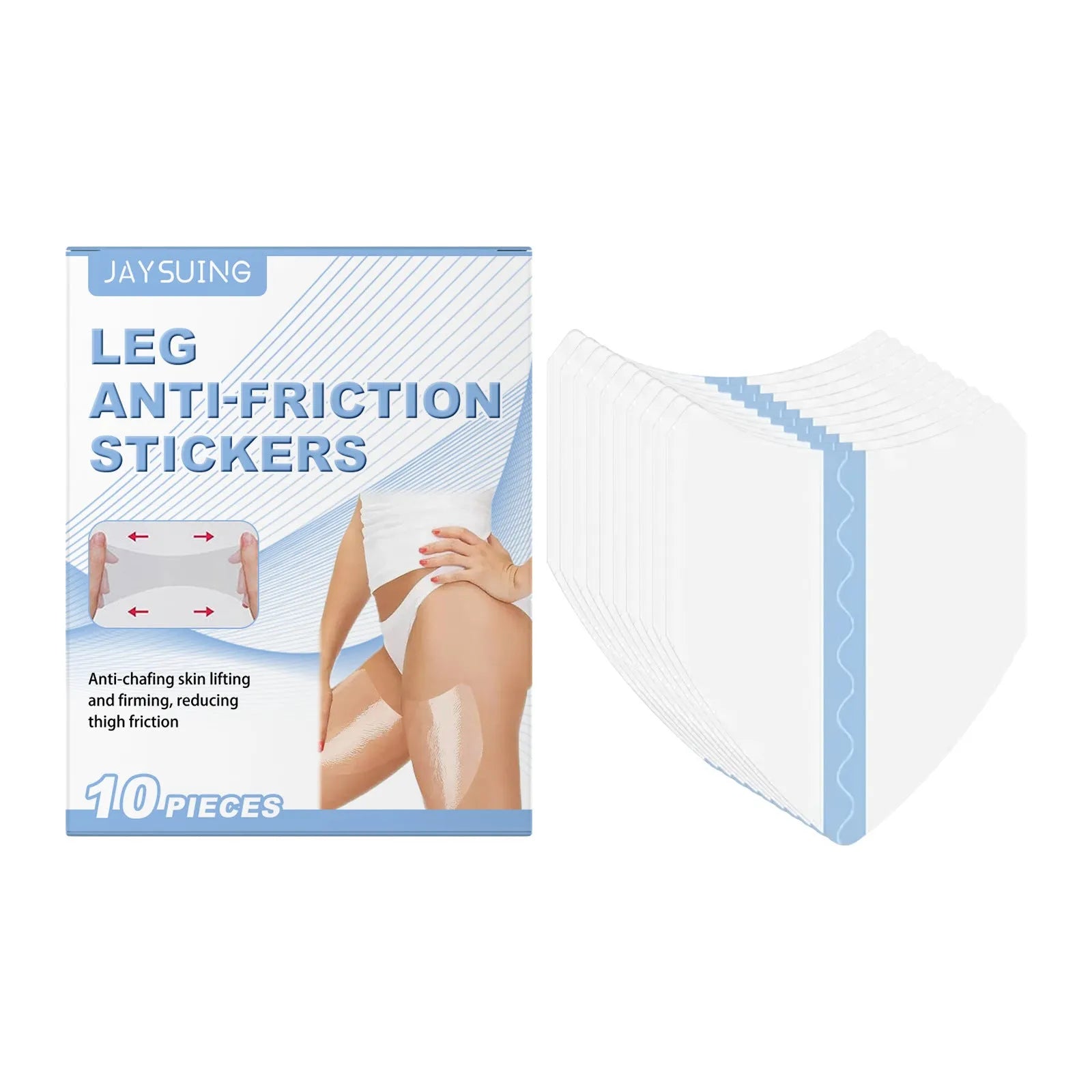 Ten leg anti-wear moisturising cream patches with glycerin and sodium hyaluronate formulation