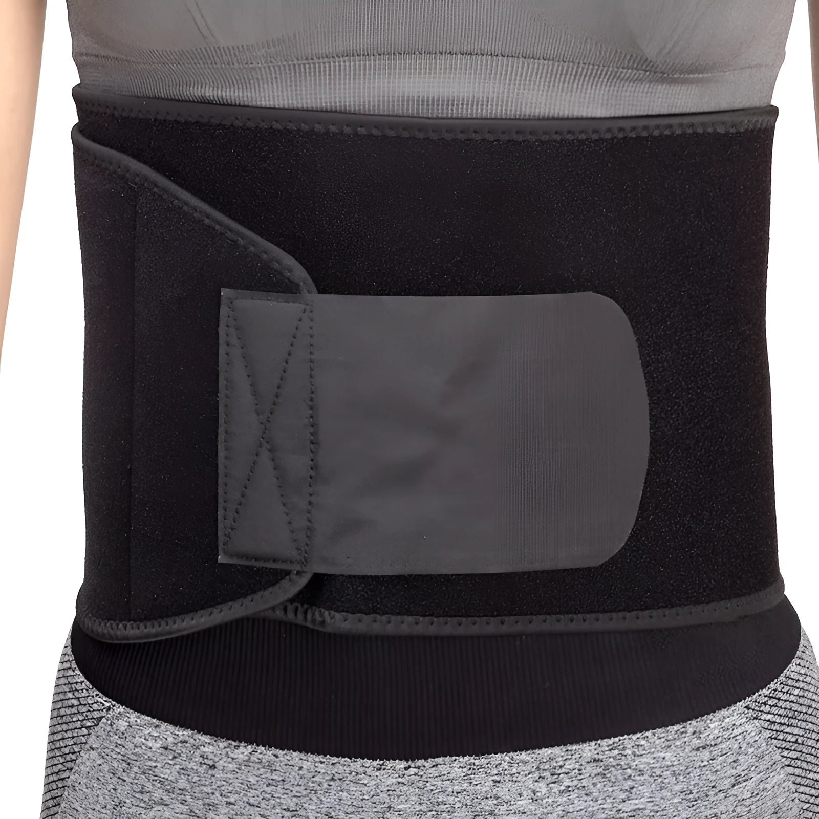 Black adjustable neoprene waist abdominal belt for adult fitness and yoga