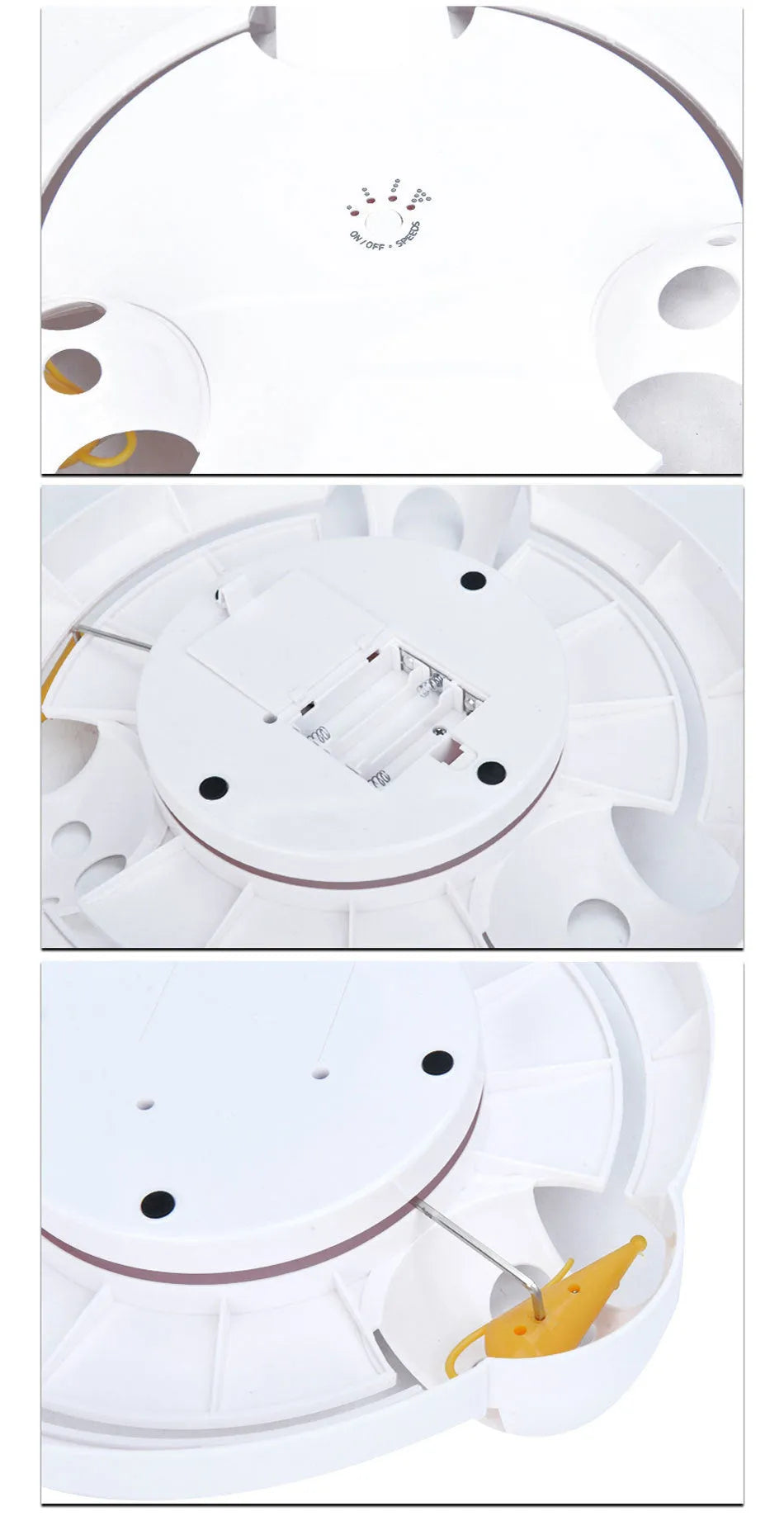 White electric cat toy automatic turntable catching mouse simulation 32 cm diameter ABS plastic