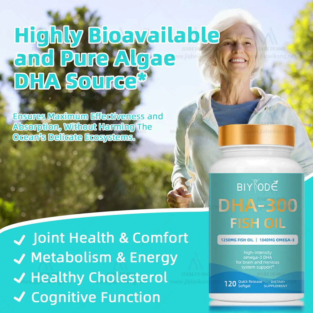 DHA-300 Omega-3 Fish Oil Softgel Capsules 120 count bottle
