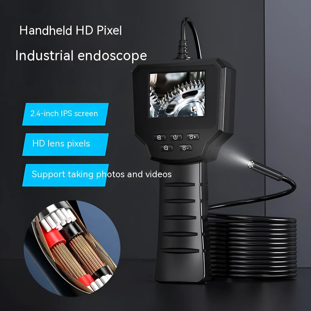 HD waterproof inspection camera with 8mm diameter probe for automotive repair and plumbing diagnostics