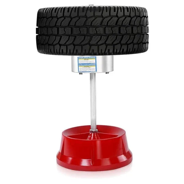 Portable hub balancer for car and truck wheels with aluminium head and enamel finished base