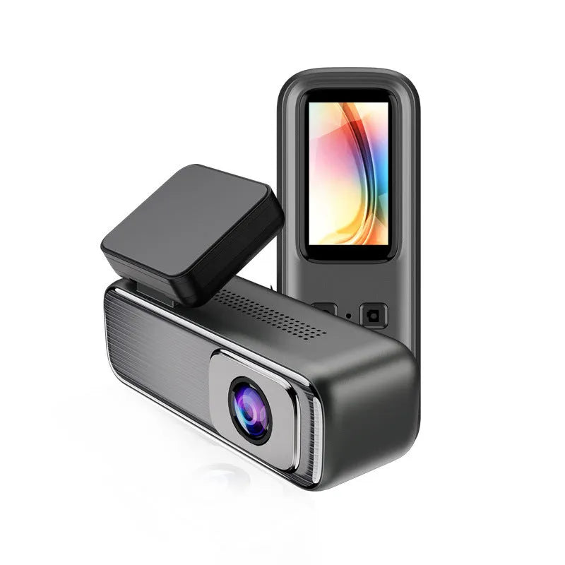 WiFi-connected driving recorder with 1.2-inch screen showing HD 2K video recording capability