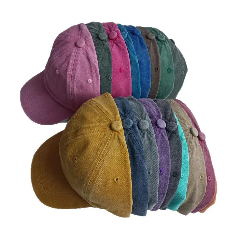 Retro washed cotton baseball cap in Army Green with dome crown and adjustable strap
