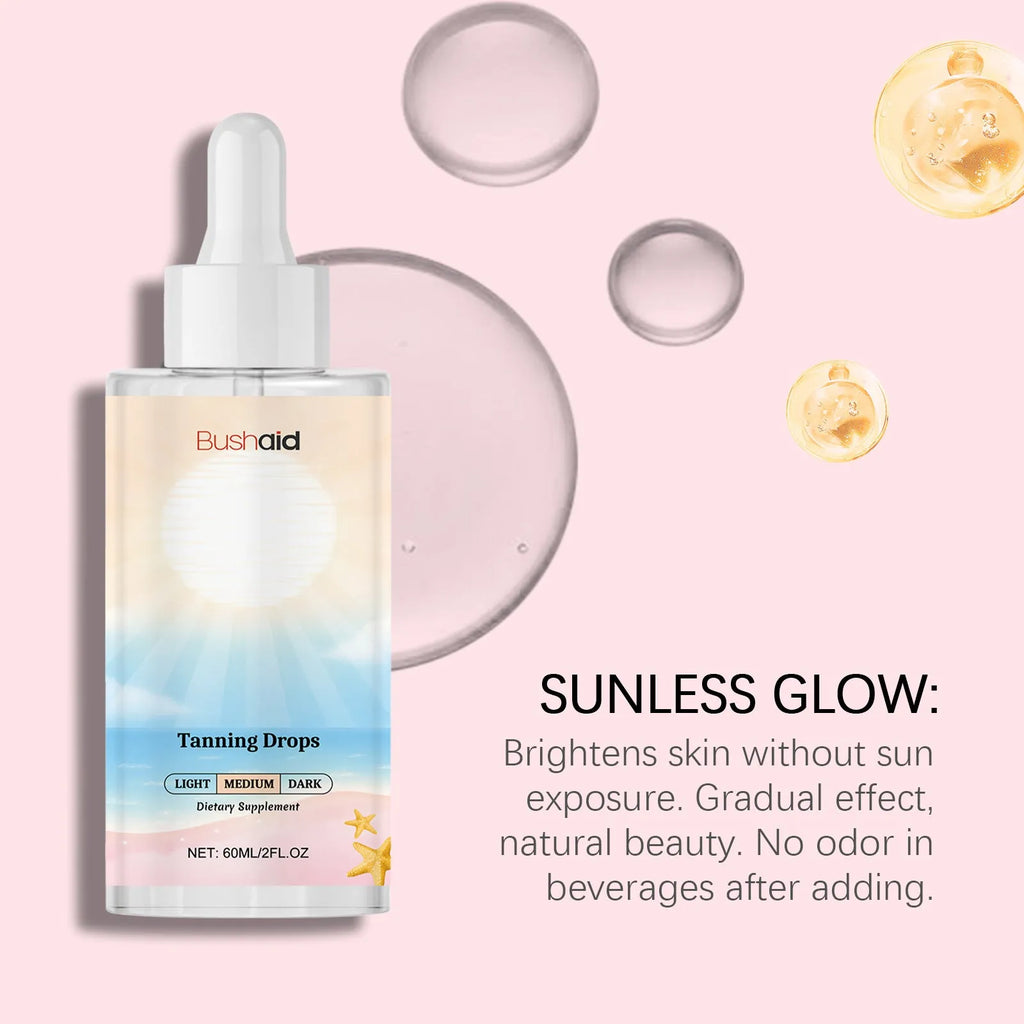 60ml tanning drops bottle with dropper for body care and sun-free tanning