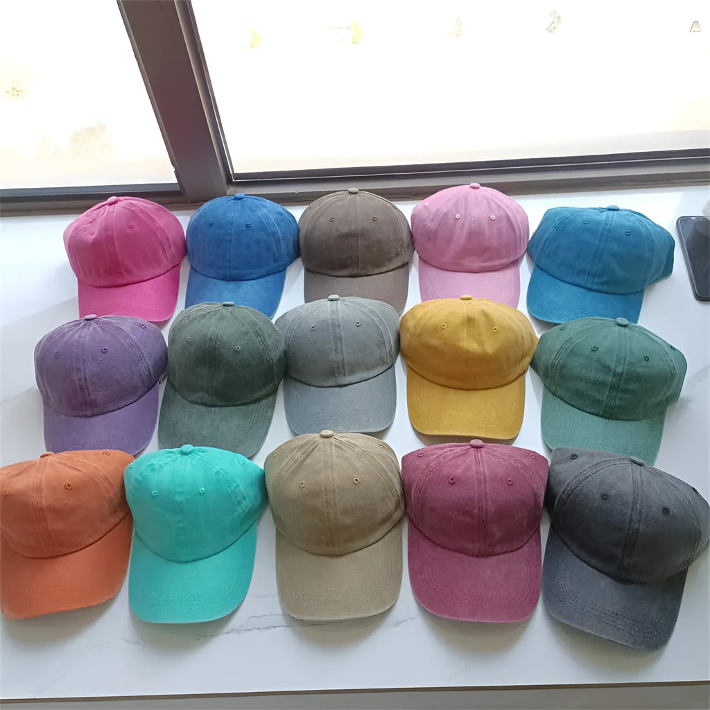 Retro washed cotton baseball cap in Army Green with dome crown and adjustable strap