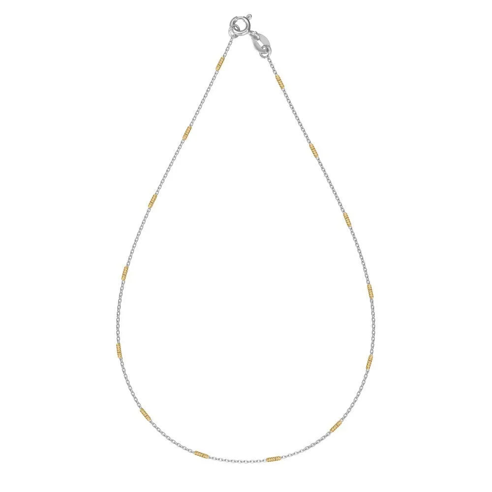 925 silver clavicle chain necklace with electroplated colour separation finish DY191358-S-Q-NA