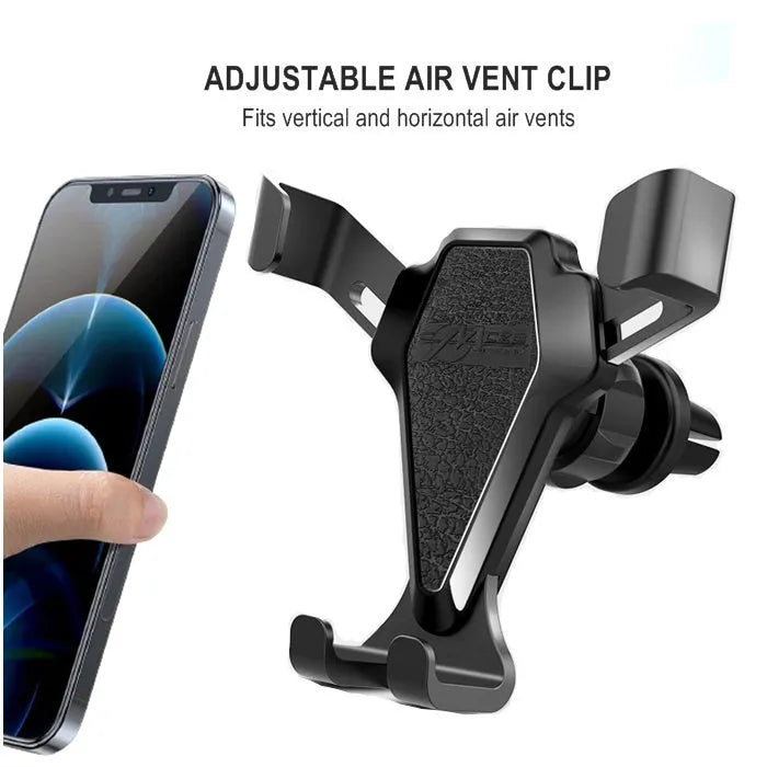 Elegant Black universal car air vent phone mount for 66mm to 84mm wide smartphones