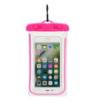 Universal waterproof luminous touch screen phone case in multiple colour options for outdoor sports.