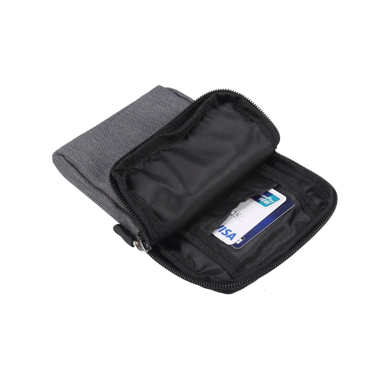 Solid colour waterproof neoprene diagonal cross-body waist bag shown in black, suitable for carrying smartphones.