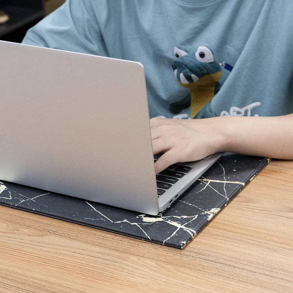 Anti-radiation printing tablet pad for desks in black, blue, green, and black gold colours