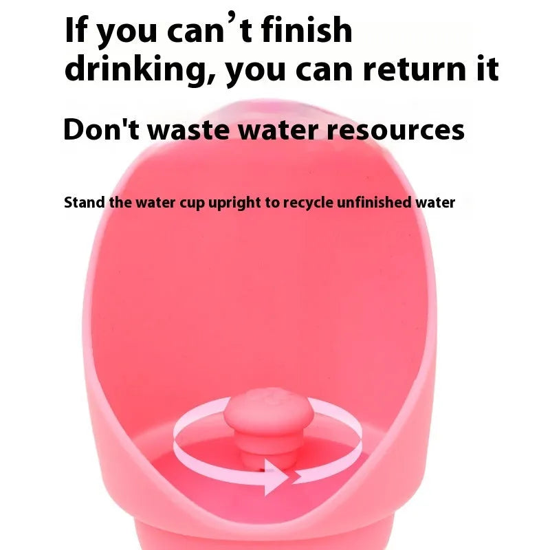Silicone folding water cup for dogs shown in folded and unfolded states with colour options