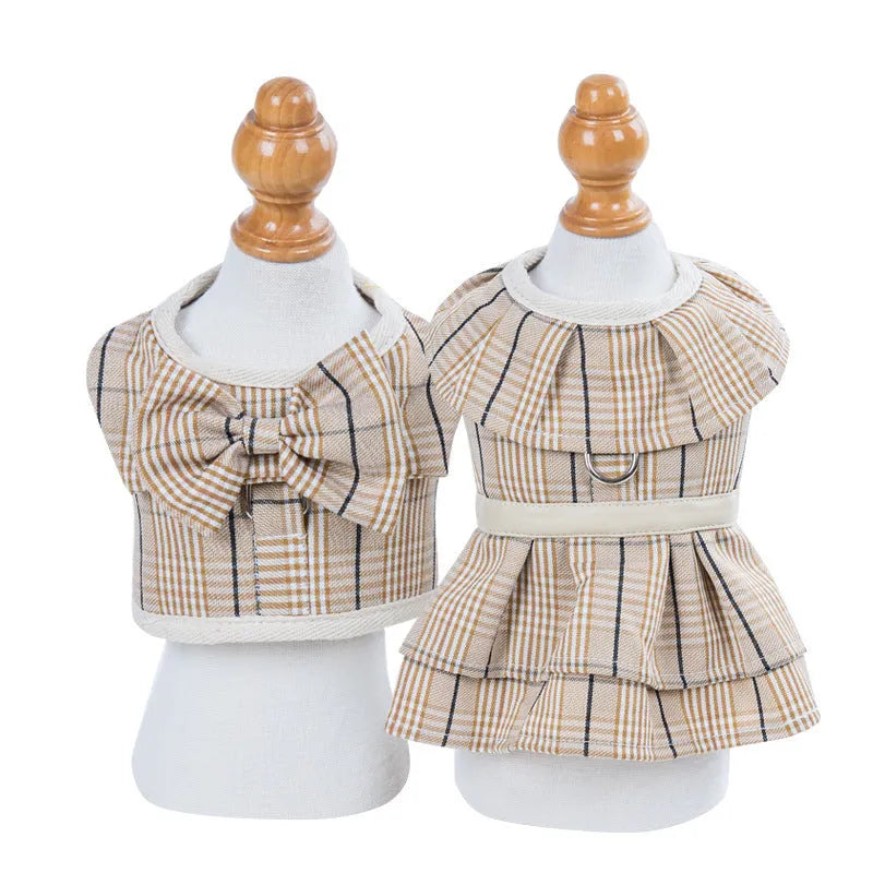 Polyester pet chest strap vest with hand-holding rope in milky white and purple colour options