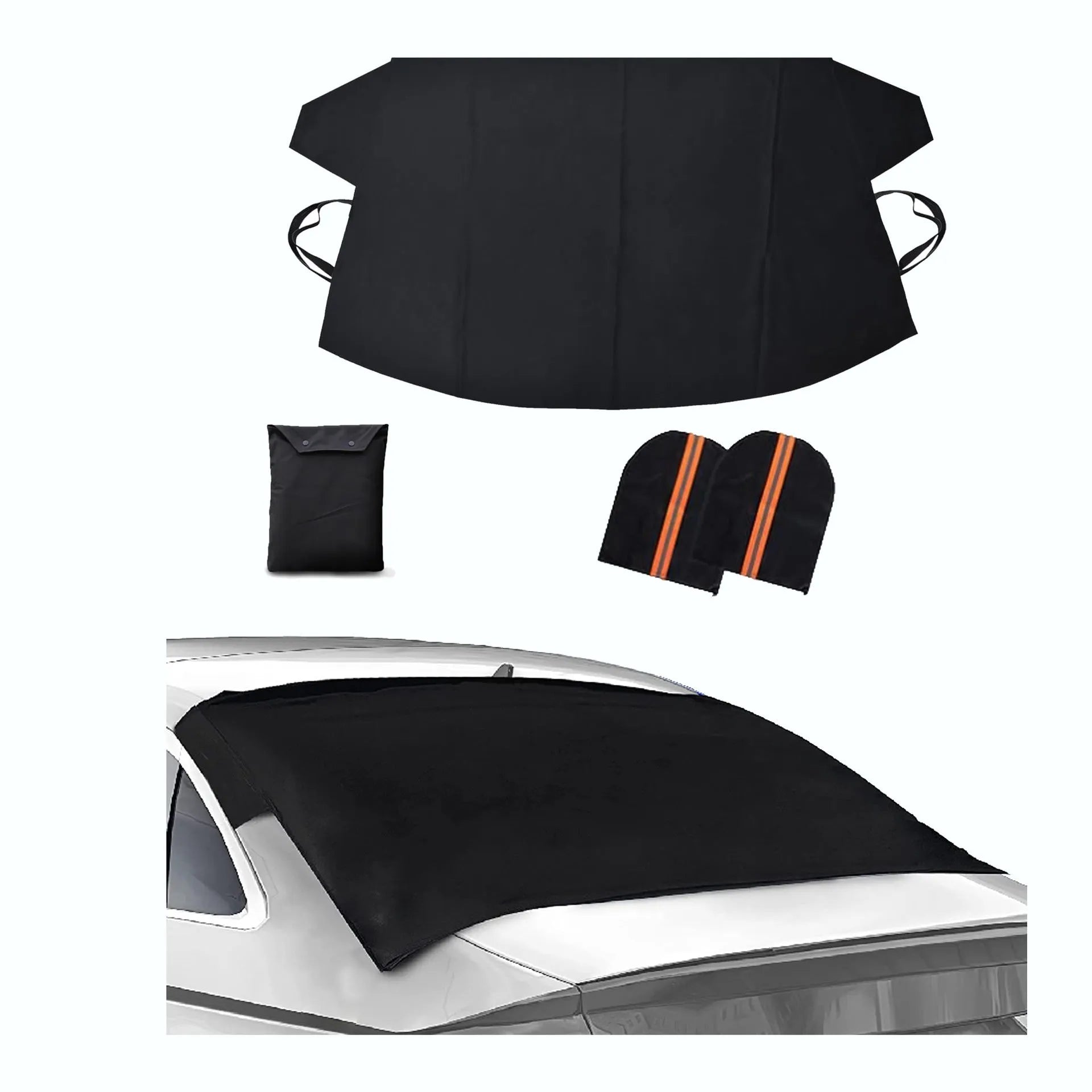 Car front and rear windshield snow-proof cover made of thick aluminum foil in solid colour