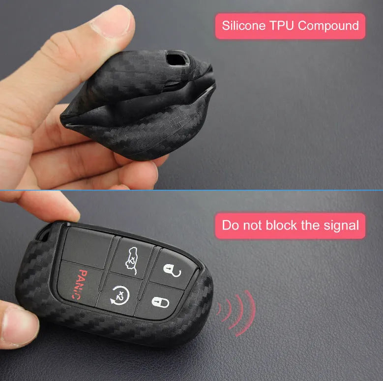 Silicone protective case for Dodge Chrysler Fiat car remote key fob.