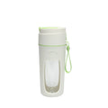 Portable USB rechargeable blender and juicer cup with borosilicate glass liner in fresh orange colour