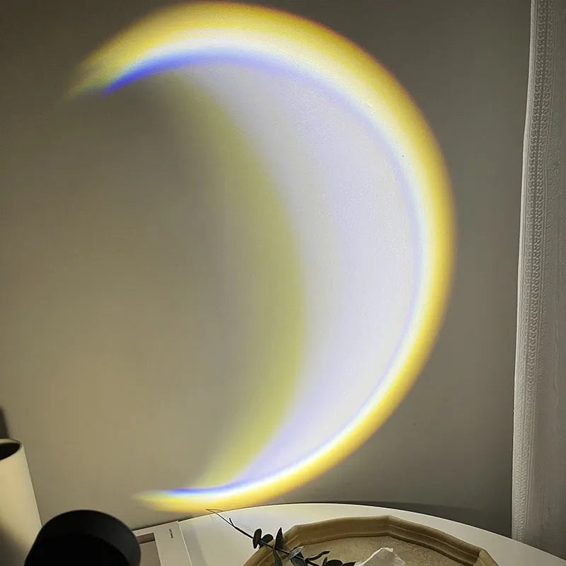 INS USB Moon Lamp LED Rainbow Night Light with 360° rotation, 24.5 x 7 cm, Scandinavian style