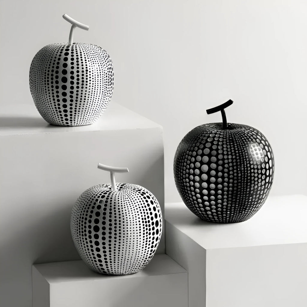 Resin decorative fruit crafts in apple and pear shapes with glossy finish in multiple colours
