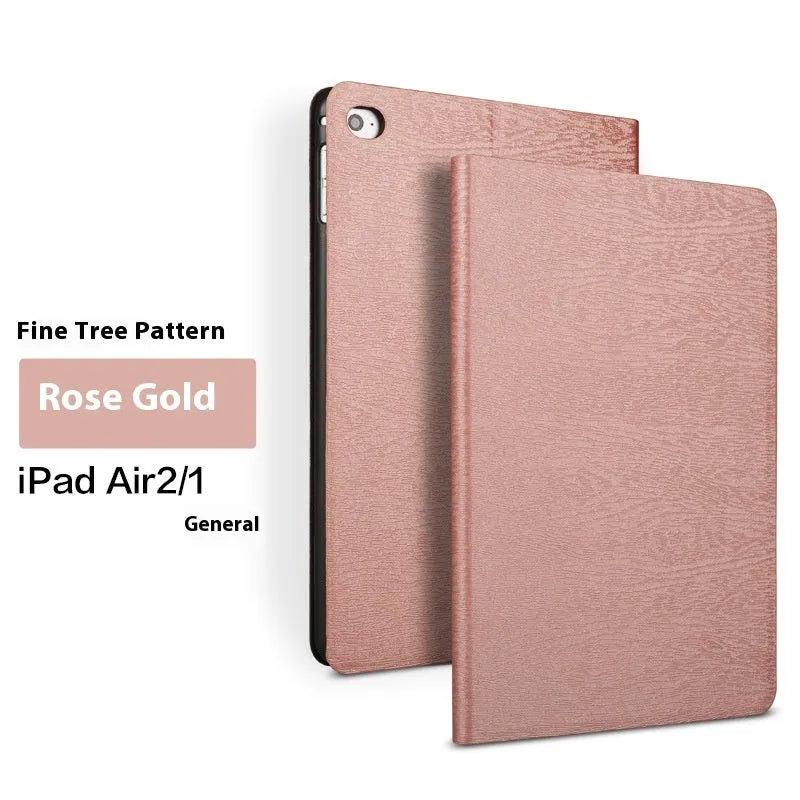 Sapphire blue imitation leather iPad protective cover with a folded-out sleep bracket.