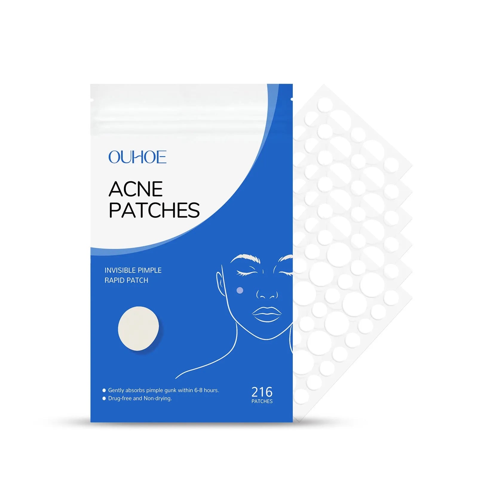 216 acne patches with tea tree oil and vitamin E formulation for facial blemish treatment