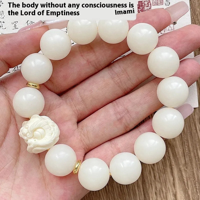 Obsidian Xingshi single circle prayer beads bracelet with chamfered square grain detailing