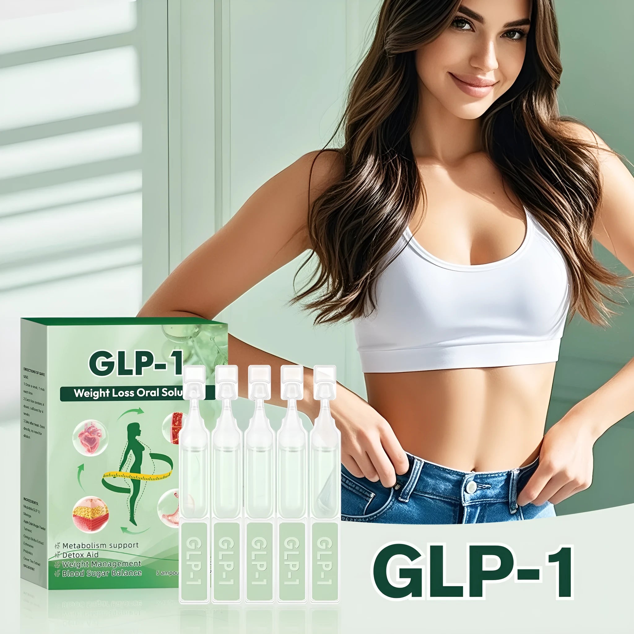 Abdomen slimming body shaping care drops in boxed packaging with 5 pieces and 50g net content