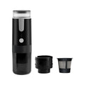 Black portable K CUP coffee machine for vehicle and outdoor use