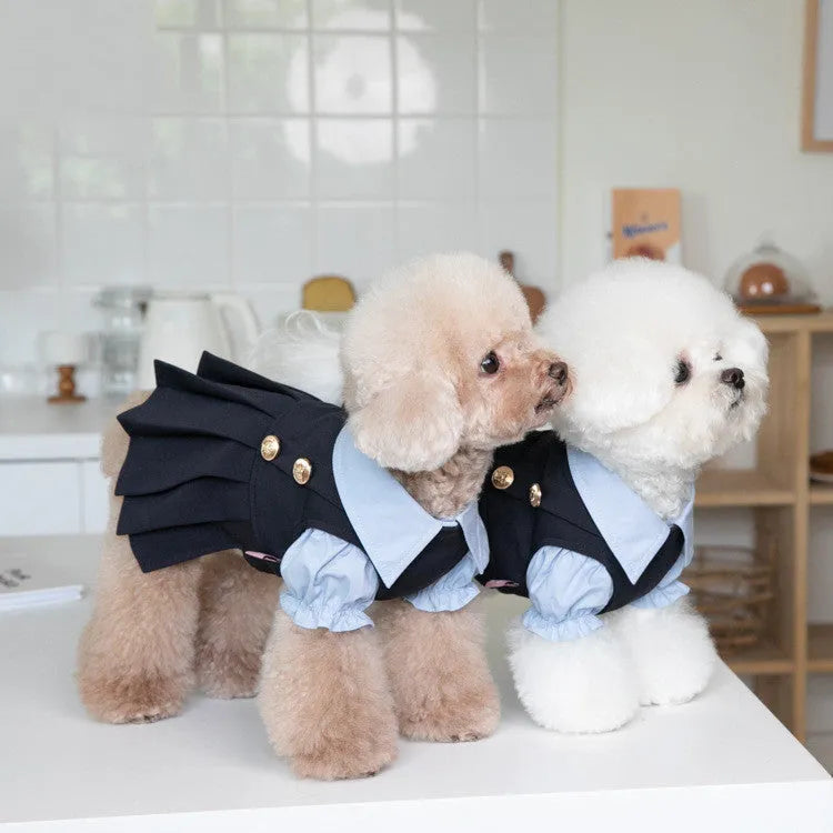 Dark grey polyester dog jumper casual coat style shown on mannequin