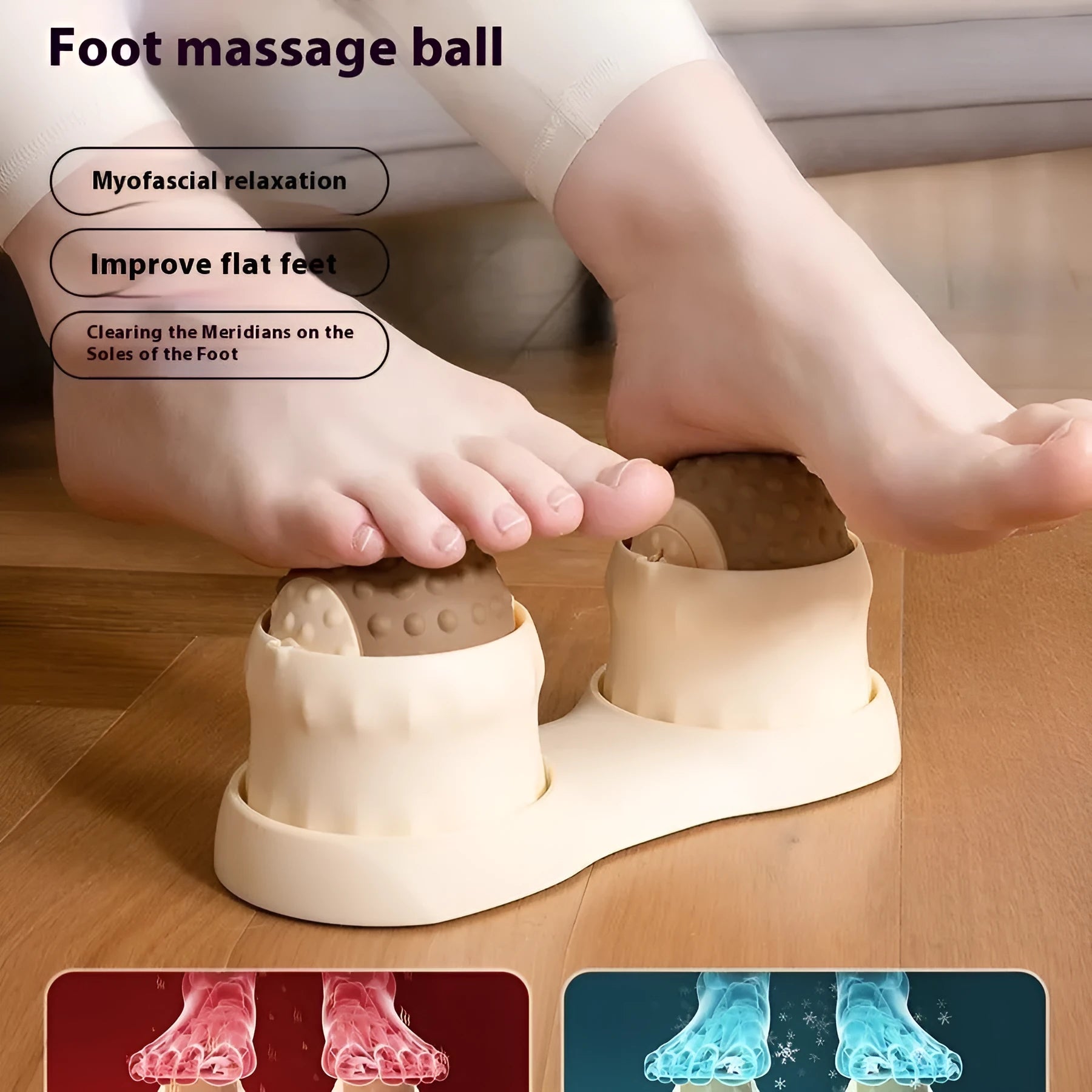 Caramel mocha and green massage balls with double ball design for cold and hot compress therapy
