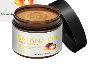 Batana Hair Mask bottle, 120ml net content, for nourishing and softening frizzy hair.