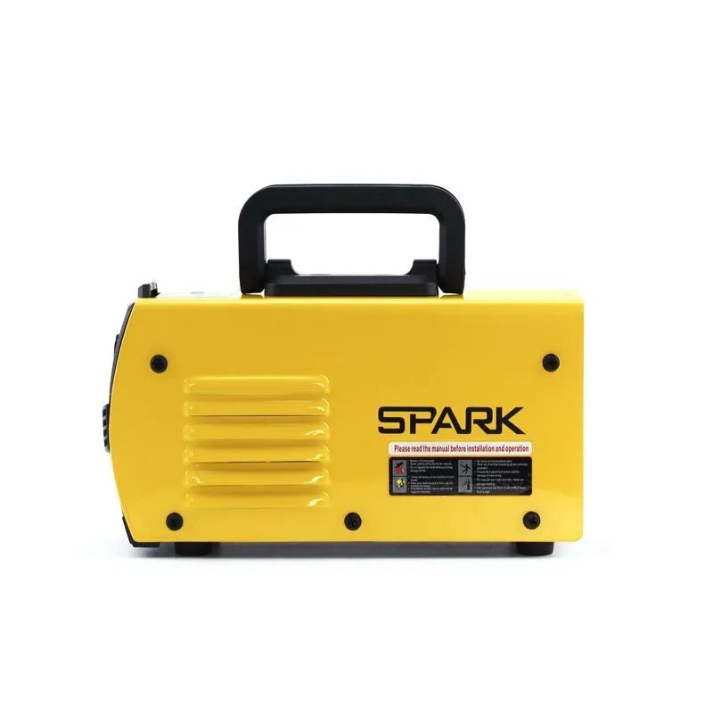MMA-200MIN portable 220V DC inverter welding machine with welding tongs and face shield.