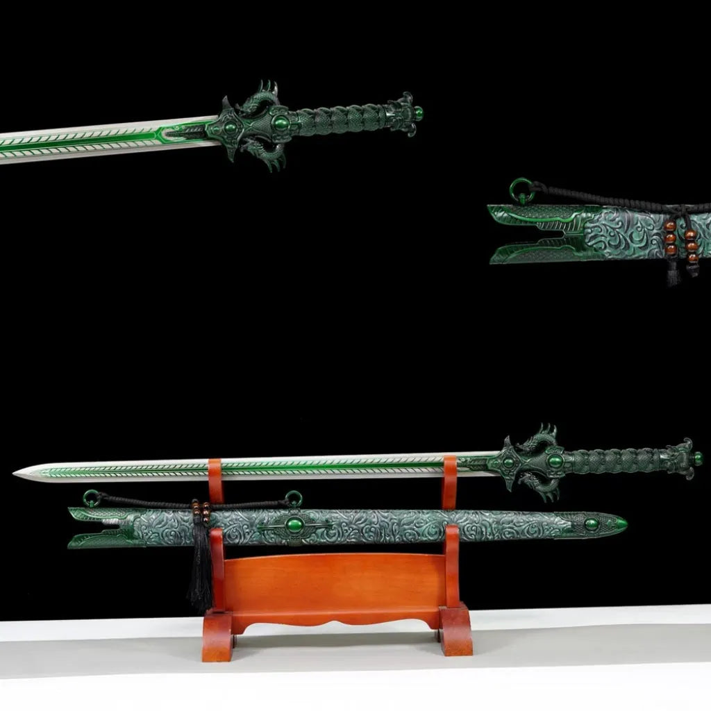 Integrated Tang Dynasty Tang Heng Dao sword with high manganese steel blade and leather-covered scabbard