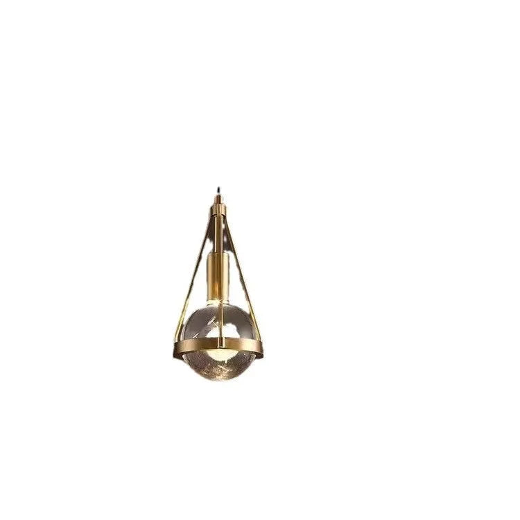 Copper crystal chandelier modern minimalist bedroom light with multiple head configuration options