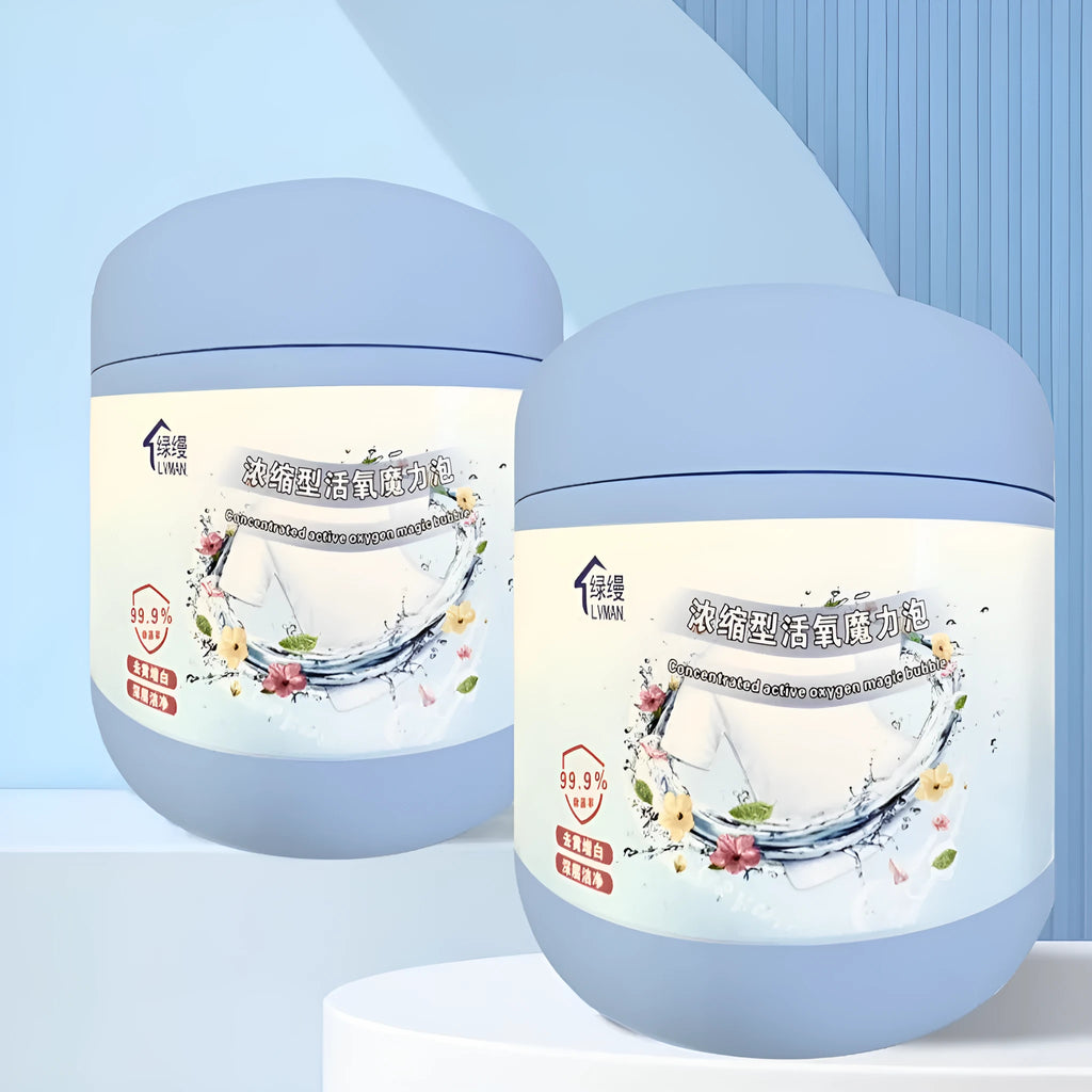 400g bottle of active oxygen bleaching powder for household clothes stain removal.