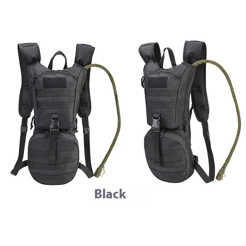 Large capacity cycling tactical water bag with physiological curve back plate in camouflage colours