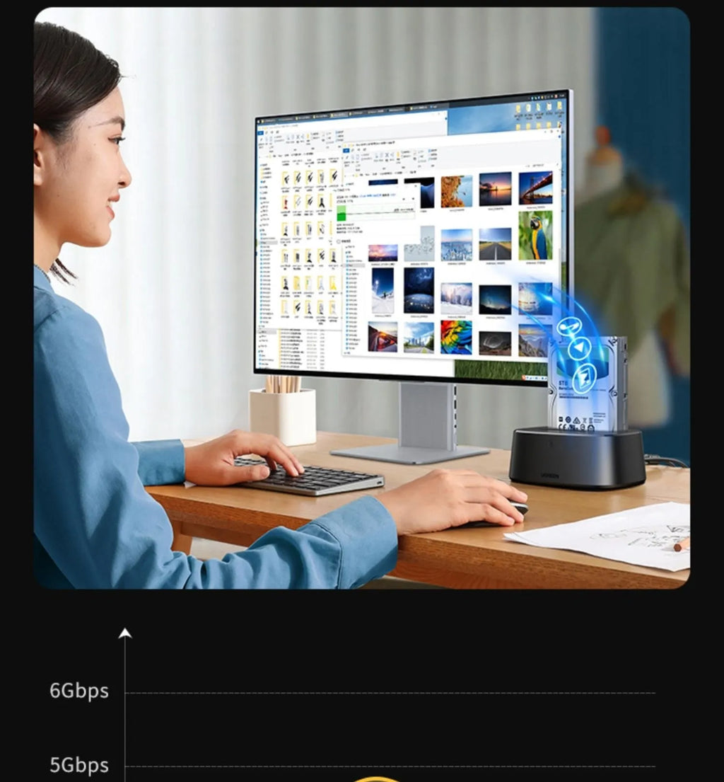 Green Link CM198 black external hard disk docking station with dual disc simultaneity