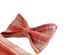 Plaid cloth dog collar traction rope set with vest and bow accessories in multiple colour options