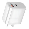 White Australian dual port USB charger with SAA certification label