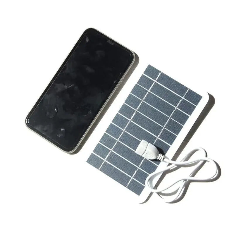 2W 5V solar panel charger with USB port measuring 157 by 94mm in PET casing