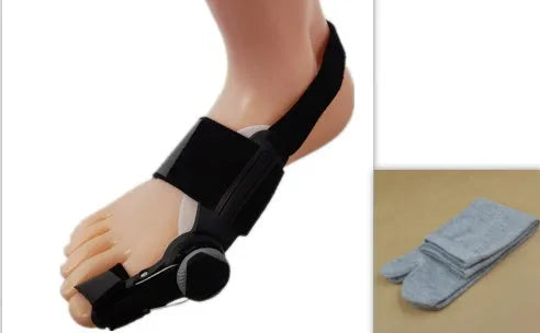 Mechanical adjustable ABS hallux valgus corrector with toe splitter on white background